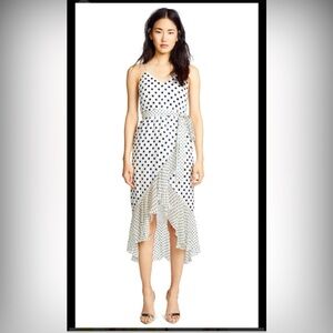 NWT Alice +Olivia soft white large dot dress. Size 12